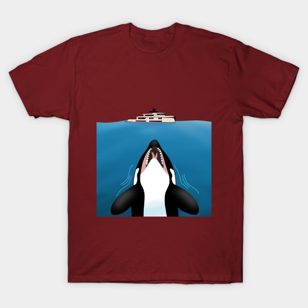 Orca and The Yacht T-Shirt by Johadesigns